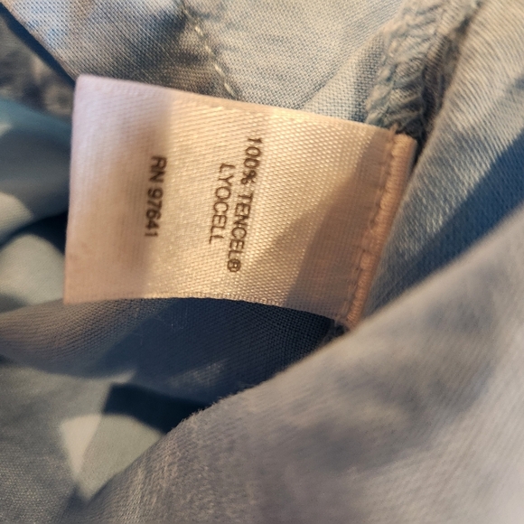 J Jill Womens Blue Long Sleeve Bohemian Tunic Collared Lyocell Extra Large - Picture 6 of 8